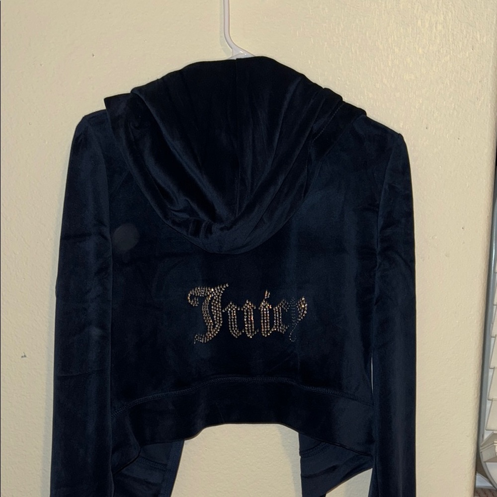Juicy Couture Black Velour Hoodie Jacket